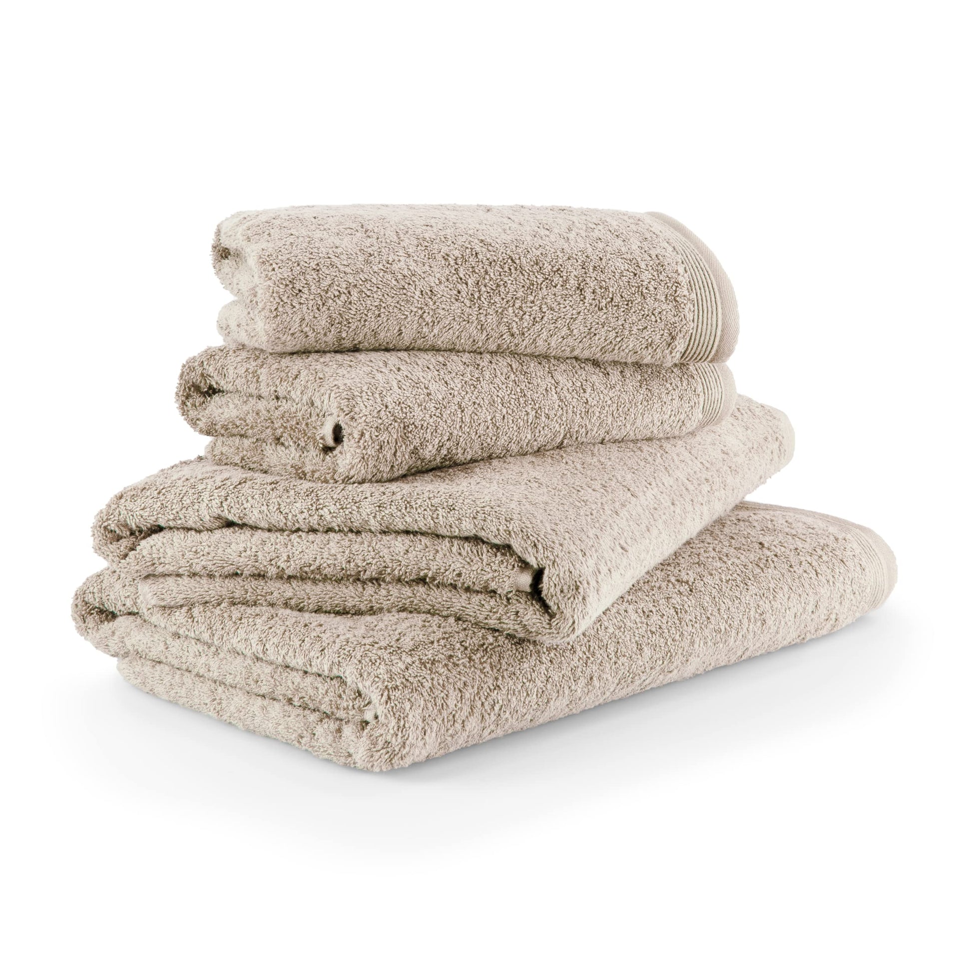 MÖVE Superwuschel Dusch- & Handtuch-Set 4-teilig Cashmere. Rechteckiges, beiges Frottee-Set zum Abtrocknen nach Dusche oder Händewaschen.