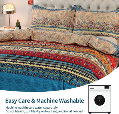 Qucover Bettwäsche 135x200 cm Baumwolle Boho mit Kissenbezug 80x80 cm