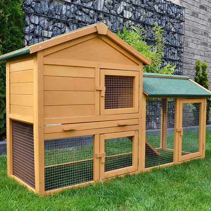 zooprinz Kaninchenstall 2 Ebenen mit Freigehege und Kotschublade
