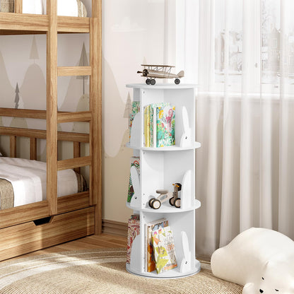 WOLTU Drehbares Kinderzimmer Bücherregal 3 Ebenen – Weiss