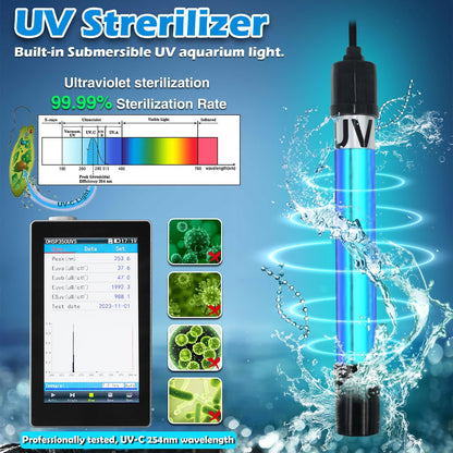 Tararium Innenfilter UV Aquarium Filter - 2300 L/h, 300-1200L