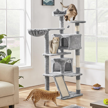 Yaheetech Kratzbaum für Katzen 145 cm - Hellgrau