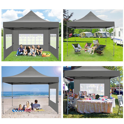 COBIZI Pop-Up Pavillon 3×3 m, wasserdicht, mit Seitenwand & Tasche, Grau
