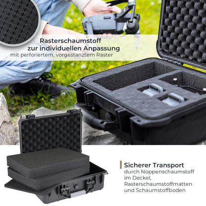 HMF ODK100 Outdoor-Fotokoffer, Transportkoffer mit Rasterschaumstoff