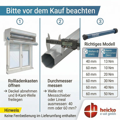 heicko Rollladenmotor B24-6010-M, 10 Nm für SW60 Achtkantwelle