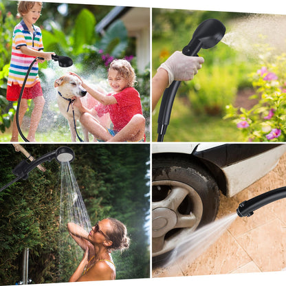 Spopal tragbare Campingdusche mit Akku 6000mAh, Pumpe und Duschkopf
