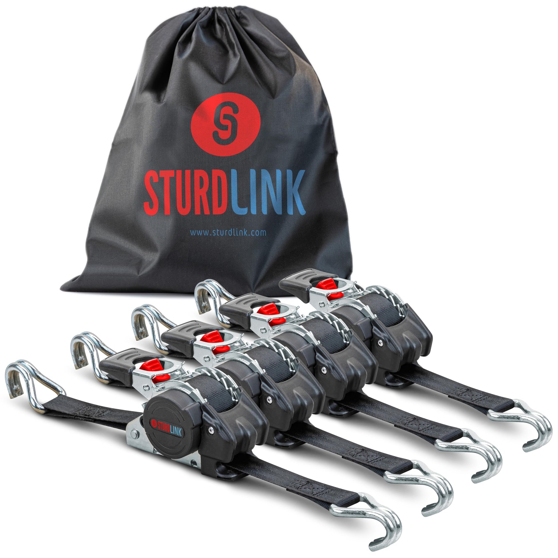 Automatik Spanngurte 3m 25mm J-Haken Ladungssicherung 4er Set. Gurte mit Automatik-Ratsche und J-Haken für Ladungssicherung.