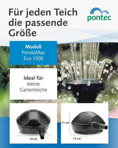 Pontec PondoMax Eco 1500 Filterpumpe für Teich & Wasserfall