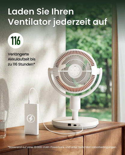 SwitchBot Standventilator mit Luftzirkulation, 22 dB, RGB-Beleuchtung