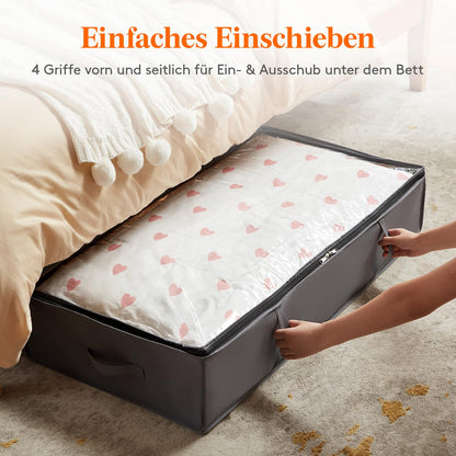 Lifewit Unterbettkommode 95L, faltbare Aufbewahrungsbox, 6er-Set, grau