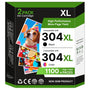 Glliter 304 XL Druckerpatronen Schwarz/Farbig kompatibel für HP 304, 2er-Pack