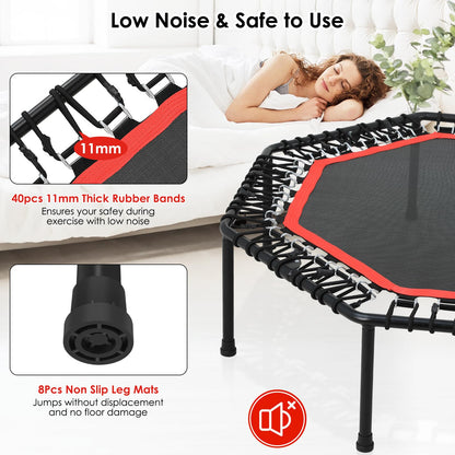 LIFERUN Mini Trampolin Erwachsene Ø128cm Fitness - Rot