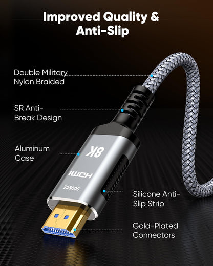 Highwings 8K HDMI 2.1 Kabel 20m Glasfaser 48Gbps 4K@120Hz