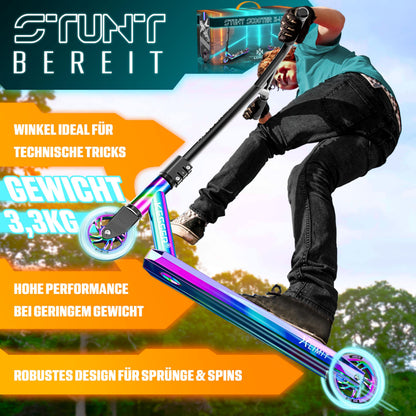 KESSER® Stunt Scooter X-Limit Stuntscooter - Rainbow