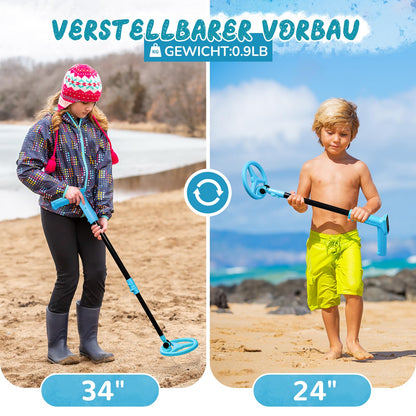 Smofrees Metalldetektor für Kinder MD-3007, verstellbar 60-86 cm, blau