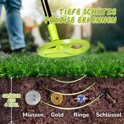 Smofrees Metalldetektor für Kinder MD-3007, wiederaufladbar, hellgrün