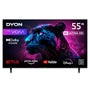 DYON Movie Smart 55 VX-2 4K UHD Smart TV mit 55 Zoll Bildschirm, rechteckig, schwarz. Zeigt 4K-Inhalte an und bietet Smart TV-Funktionen.