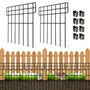 Thealyn Gartenzaun Metall 25er-Set, Tierbarriere 43 cm, 8,2 m aus schwarz beschichtetem Metall