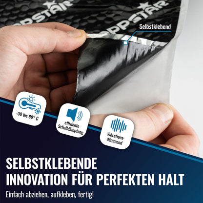 Poppstar Alubutyl Auto-Dämmmatte selbstklebend 2mm, 5m × 40cm