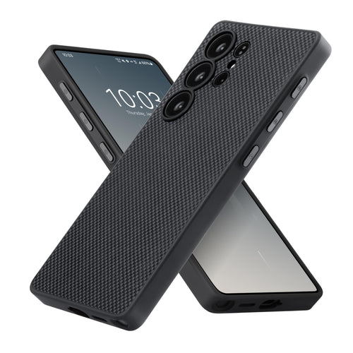 pitaka Samsung Galaxy S25 Ultra Aramid Schutzhülle - Schwarz/Grau. Robuste Aramid-Hülle. Schützt das Smartphone vor Beschädigungen.