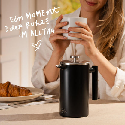 SILBERTHAL French Press Thermo 1 Liter, Kaffeebereiter aus Edelstahl