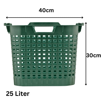 BURI Erntekorb 25L Gartenkorb Set - 10x Grün lebensmittelecht