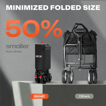 Overmont Faltbar Bollerwagen – Alle Gelände, 150kg, breite Räder