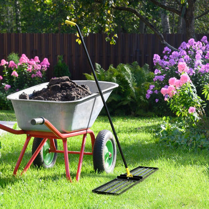 Colwelt Rasen-Nivellierungsrechen 80 cm mit ergonomischem Griff