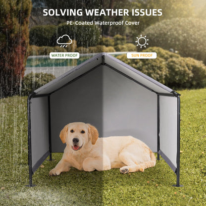 A.FATI Outdoor Hundehütte für grosse Hunde - 120x120x100 cm Grau