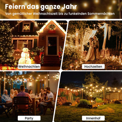LONIUTO LED Lichterkette Outdoor 45 m mit 75 G40 Birnen, IP45