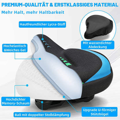 CDYWD Gelsattel extra breit, ergonomischer Fahrradsattel, universal