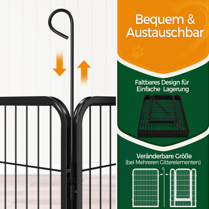 Yaheetech Welpenauslauf 6-teilig – 100cm hoch, faltbar mit Tür