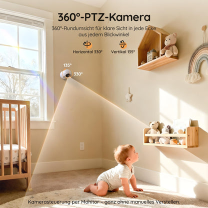 Boifun Video-Babyphone VB805 mit Kamera, 5 Zoll IPS, ohne WLAN
