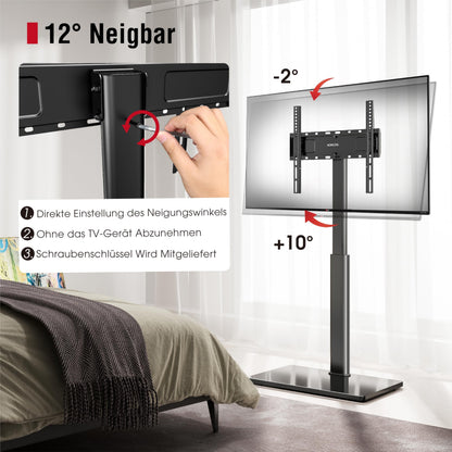 AOKCOS TV Bodenständer neigbar schwenkbar 32-70 Zoll - Schwarz