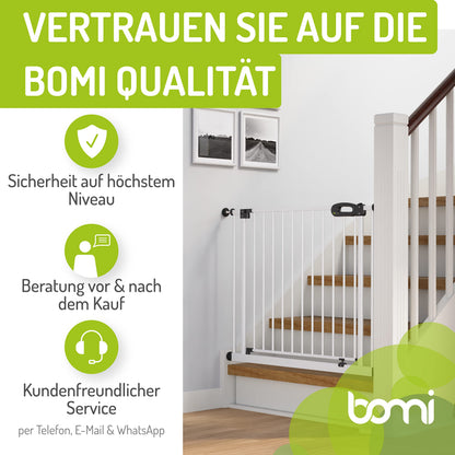 BOMI Merle Kindertreppengitter XXL Weiss - bohrfrei 103-111cm