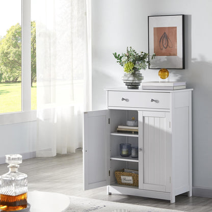 Yaheetech Badschrank mit Schublade und Doppeltür – Weiss