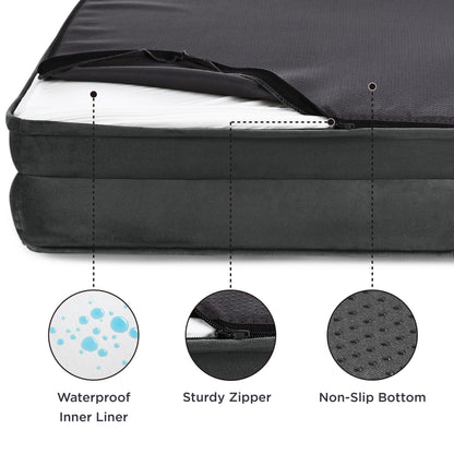 BEDSURE Orthopädisches Hundebett für Grosse Hunde – Dunkelgrau, 106x80 cm