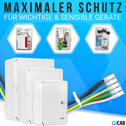 QCAB Verteilerkasten IP65 wasserdicht, ABS-Gehäuse, 30 x 40 x 17 cm