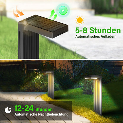 iseeway LED-Solarleuchten für Aussen, 6er-Set, Bewegungsmelder, IP65