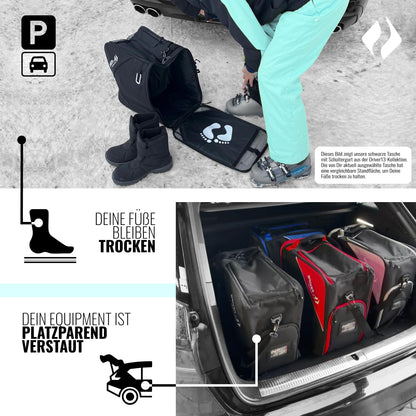 Driver13 Skistiefeltasche Bootbag mit Helmfach für Skischuhe, schwarz
