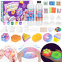 Highttoy Squishy Bastelset mit Flüssigsilikon, 480 ml und 6 Formen, Komplettset mit Deko-Zubehör und Anleitung