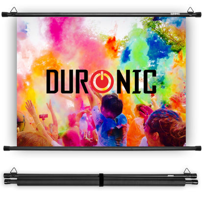 Duronic BPS50 Projektionsleinwand 4:3 Hängeleinwand 50 Zoll, mattweisse Projektionsfläche, Wandmontage