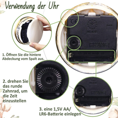 OkiyiD Quarzuhr 50. Hochzeitstag, goldfarbene Tischuhr aus Acryl