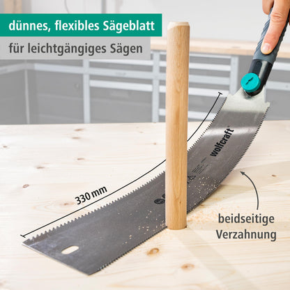 wolfcraft Japansäge Ryoba Handsäge beidseitig verzahnt 33 cm