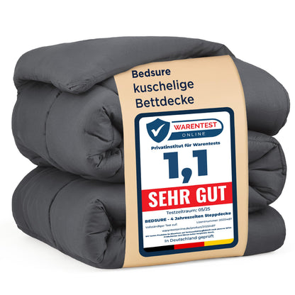 BEDSURE Bettdecke 135x200 cm, Ganzjahresdecke für Allergiker, Grau