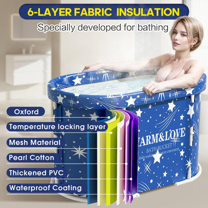 Faltbare Eisbadewanne Heissbad – Sternenblau Oval-Medium