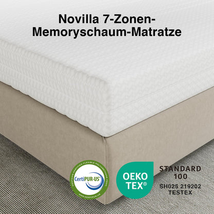 Novilla 7-Zonen Kaltschaummatratze H3/H4 90x200 cm, 18 cm hoch