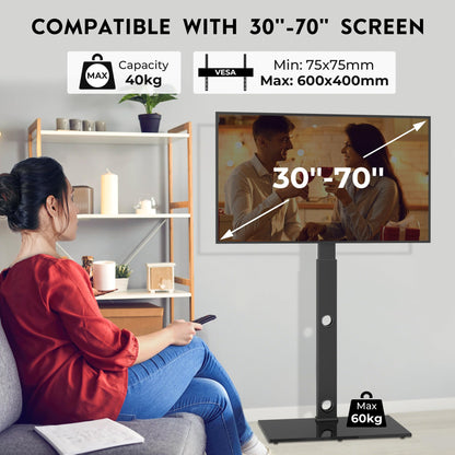 BONTEC TV-Ständer für 30-70 Zoll TVs, schwenkbar, höhenverstellbar