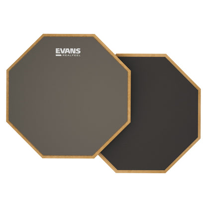Evans RealFeel RF-12D Practice Pad, 12 Zoll, doppelseitig, Grau