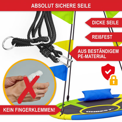 ONBEST Nestschaukel Ø 120 cm, Tellerschaukel für Indoor und Outdoor